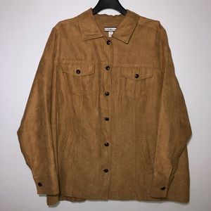 Croft & Barrow brown faux suede button down!!
